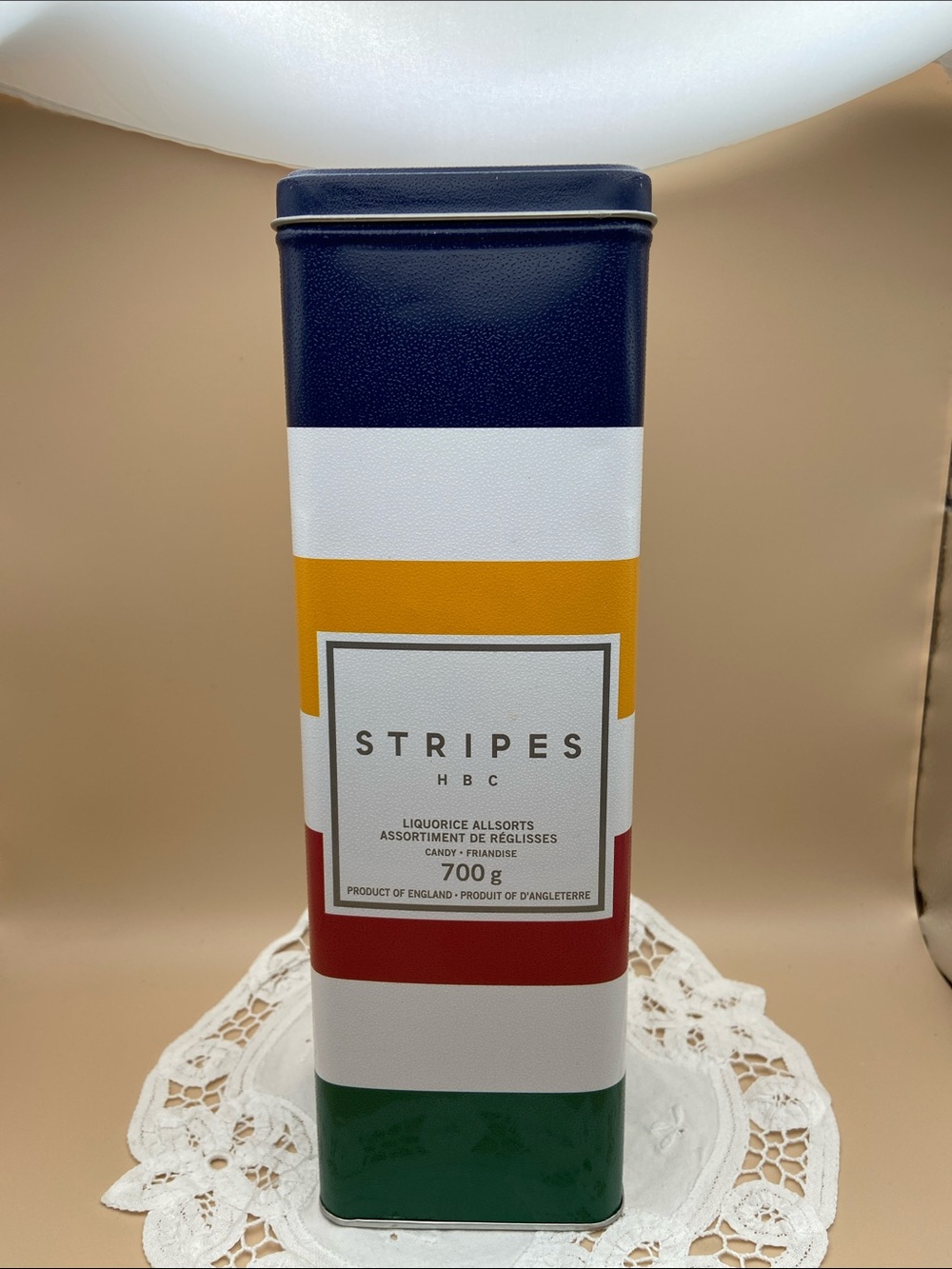 Stripes HBC Liquorice Allsorts 700g Collectible Tin (empty)